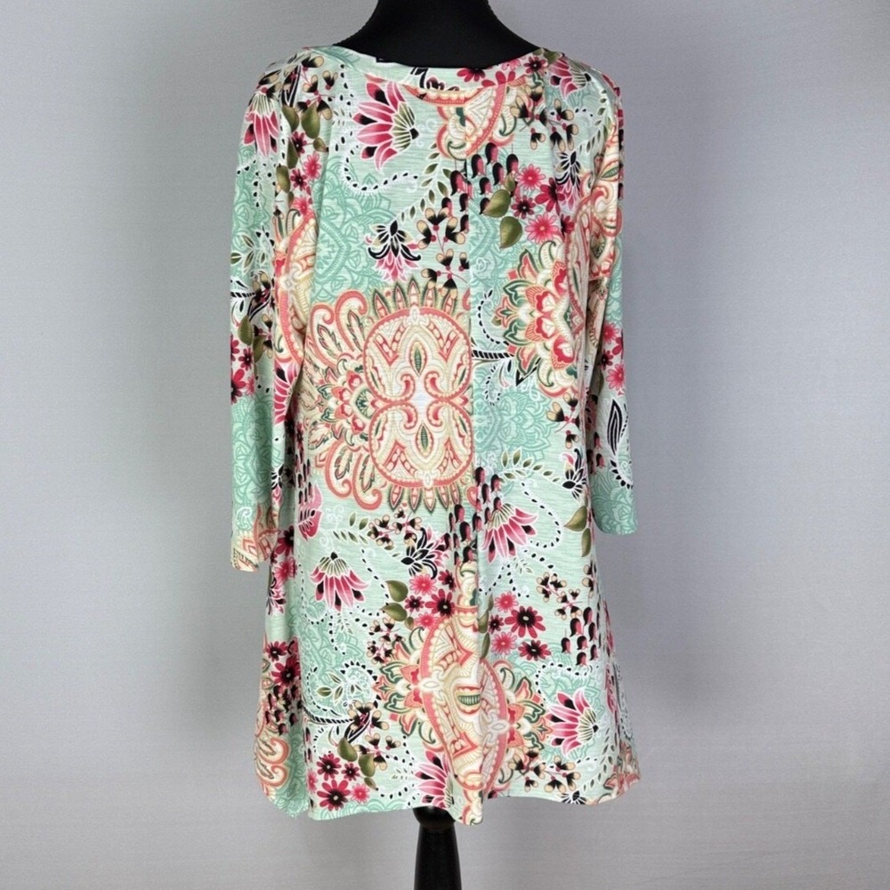 HoneyMe‎ Women's Long-Sleeve Top with Drop Waist Flow  Floral Pattern Size M - Picture 3 of 4